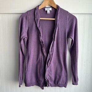 Ann Taylor LOFT petite XSP lilac belted cardigan sweater